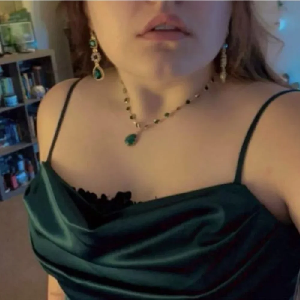 Emerald Elegance 18k Gold Filled Necklace - Picture 3 of 3